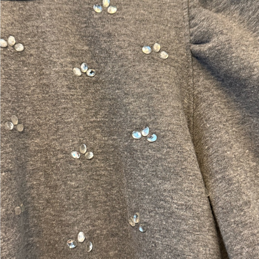Clare V Puff Sleeve rhinestone Sweater NWOT - Picture 9 of 11